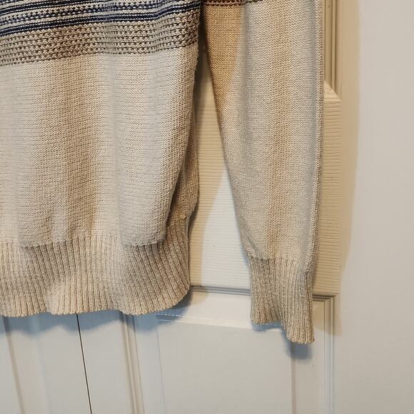 Urban Pipeline Mens Long Sleeve  Striped Crew Neck Sweater Size Med Y2K Neutral - Picture 4 of 7